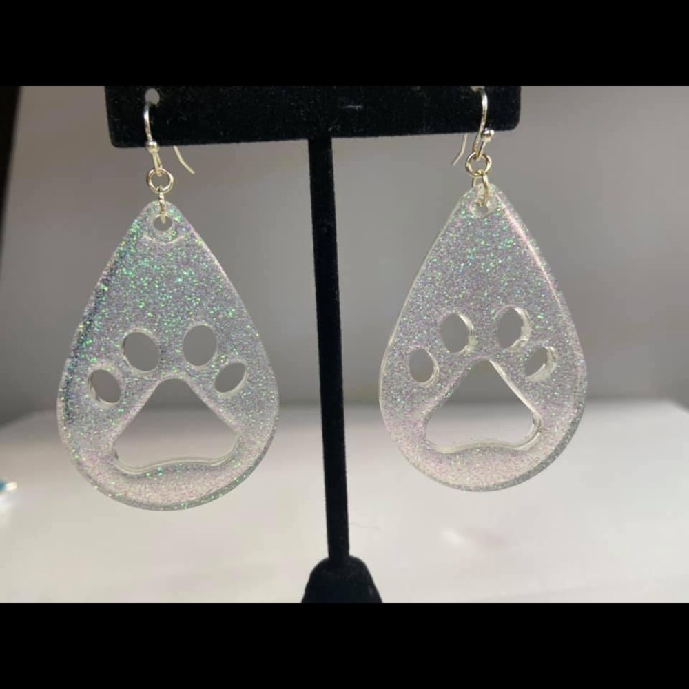 Gulf Coast Clay Paw Print Earrings